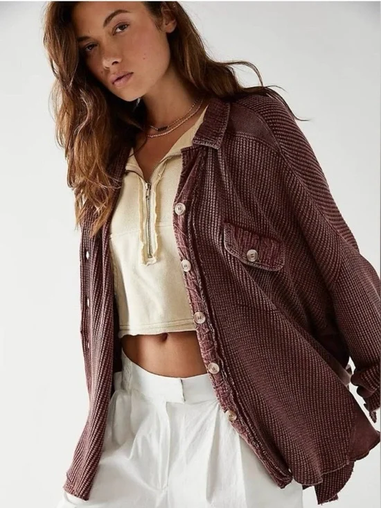 Free People One Scout Shaket In Mole - Picture 4 of 16